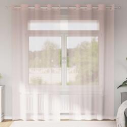 vidaXL 2 db világos rózsaszínű fátyolfüggönyök rojtokkal 140x245 cm (4102086)