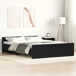 vidaXL fekete tölgy színű szerelt fa ágykeret matrac nélkül 140x190 cm (3329324)