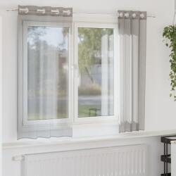 vidaXL 2 db világosszürke fátyolfüggönyök rojtokkal 140x175 cm (4102108)