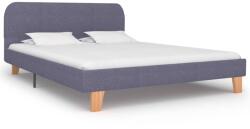 vidaXL világosszürke szövet ágykeret matrac nélkül 135x190 cm (281053)