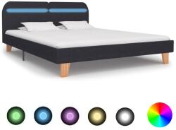 vidaXL sötétszürke szövet ágykeret LED-es matrac nélkül 150x200 cm (281074)