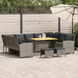 vidaXL 4 részes szürke polyrattan kerti ülőgarnitúra párnákkal (3365339)