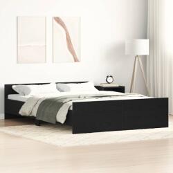 vidaXL fekete tölgy szerelt fa ágykeret matrac nélkül 135x190 cm (3329325)