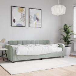 vidaXL világosszürke bársony kanapéágy matraccal 90 x 190 cm (3196918)