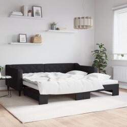 vidaXL fekete kihúzható szövet heverő 100 x 200 cm (3197433)