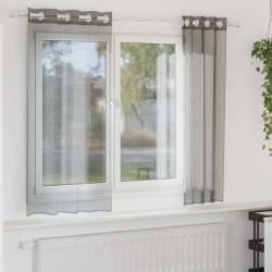 vidaXL 2 db sötétszürke fátyolfüggönyök rojtokkal 140x140 cm (4102077)