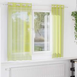vidaXL 2 db almazöld fátyolfüggönyök rojtokkal 140x175 cm (4102054)