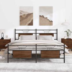 vidaXL barna tölgy színű fém ágykeret matrac nélkül 160 x 200 cm (3325102)