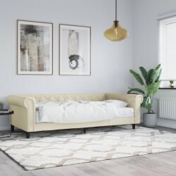 vidaXL krémszínű műbőr heverő matraccal 90 x 200 cm (3197721)