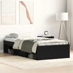 vidaXL fekete tölgy színű szerelt fa ágykeret matrac nélkül 100x200 cm (3329330) - vidaxl