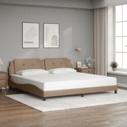 vidaXL cappuccino színű műbőr ágykeret fejtámlával 200x200 cm (3208209) - vidaxl