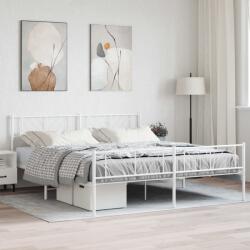 vidaXL fehér fém ágykeret fej- és lábtámlával 180 x 200 cm (372250)