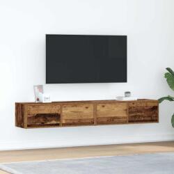 vidaXL 2 db antik fa szerelt fa fali TV-szekrény 80x31x25, 5 cm (861523)