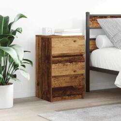 vidaXL 2 db antik fa éjjeliszekrények 3 fiókkal 39x35x65 cm (861352)