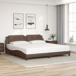 vidaXL barna műbőr ágykeret fejtámlával 200 x 200 cm (3208207)