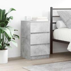 vidaXL 2 db betonszürke éjjeliszekrények 3 fiókkal 39x35x65 cm (861344)
