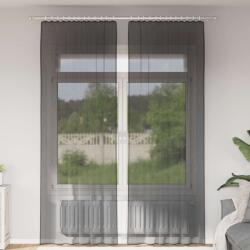 vidaXL 2 db fekete fátyolfüggönyök fülecske tetejével 140x260 cm (4102260)