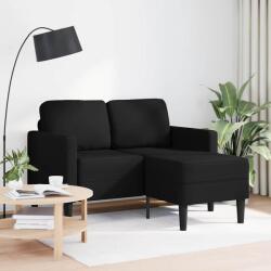 vidaXL fekete műbőr 2 üléses kanapé L-alakú kanapéval 125 cm (4107083) - vidaxl