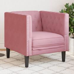 vidaXL rózsaszín bársony Chesterfield kanapéfotel (372676) - vidaxl
