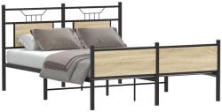 vidaXL sonoma tölgy színű szerelt fa ágykeret matrac nélkül 140x200 cm (4106981) - vidaxl