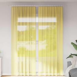 vidaXL 2 db sárga fátyolfüggönyök hurokkal 140x260 cm (4102320)