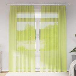 vidaXL 2 db almazöld fátyolfüggönyök fülecske tetejével 140x260 cm (4102254)