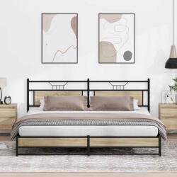 vidaXL sonoma tölgy színű fém ágykeret matrac nélkül 200 x 200 cm (3325123)