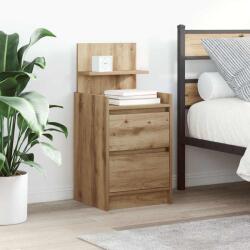 vidaXL 2 db kézműves tölgy éjjeliszekrények 2 fiókkal 38x34x80 cm (861372)