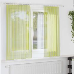 vidaXL 2 db almazöld fátyolfüggönyök fülecske tetejével 140x260 cm (4102251) - vidaxl