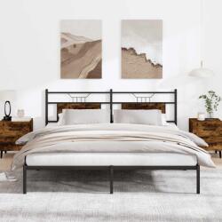 vidaXL füstös tölgy színű szerelt fa ágykeret matrac nélkül 183x213 cm (4106748) - vidaxl