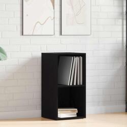 vidaXL fekete tölgy szerelt fa LP tárolódoboz 71x34x36 cm (862401)