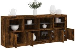 vidaXL füstös tölgy színű tálalószekrény LED-ekkel 163 x 37 x 67 cm (3209076)