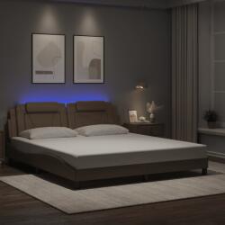 vidaXL kávészínű műbőr ágykeret LED-világítással 180 x 200 cm (3214040)