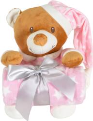 Cangaroo Бебешко одеяло с мека играчка Cangaroo - Addie Bear, 90 х 75 cm, розово (111963) - ozone