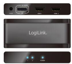 LogiLink DisplayPort elosztó, 1x2 port, 1x DP - 2x HDMI, 4K/30 Hz, HDCP (CV0093)