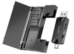LogiLink USB 3.2 Gen1 kártyaolvasó SD- és microSD-kártyákhoz, memóriakártya-tárolóval (CR0049) (CR0049)