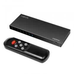 LogiLink HDMI kapcsoló, 5x1 port, 4K/60 Hz, HDCP, HDR, CEC, RC, fém (HD0060)