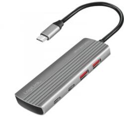 LogiLink Ultravékony USB 3.2 Gen2 hub, 2x USB-A, 2x USB-C, PD, 100 W, asztroszürke (UA0413) (UA0413)