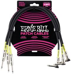 Ernie Ball 1.5' Patch Cable Straight/Angle Black - 3 Pack