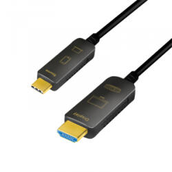 LogiLink USB 3.2 Gen2 Type-C kábel, C/M-HDMI/M, 4K/60 Hz, AOC, 10 m (CUF0100)