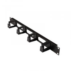 LogiLink 19' kábelkezelő panel 1 U 4 kábelgyűrűvel és 3 kábelnyílással (OR107B) (OR107B)