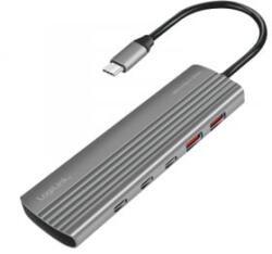 LogiLink Ultravékony USB 3.2 Gen2 hub, 2x USB-A, 8x USB-C, PD, 100 W, asztroszürke (UA0415) (UA0415)