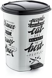 Özer Plastik Műanyag pedálos szemetes, fehér/fekete mintás, GOGO 20L (D009X137)