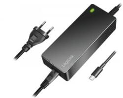 LogiLink Univerzális tápegység notebookokhoz, USB-C-csatlakozó (dugasz), 100 W, fekete (PA0313)