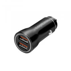 LogiLink USB autós töltő, 2x USB-A, 10, 5 W, fekete (PA0285)