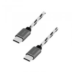 LogiLink USB 2.0 Type-C kábelkészlet, C/M-ről USB-C/M-re, alu, nejlon, fehér/fekete (CU0200)