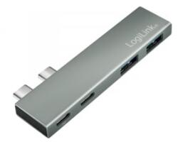 LogiLink USB 3.2 Gen2x2 hub, 4 portos, PD, MacBookhoz és iPadhez, ezüst (UA0399) (UA0399)