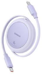Baseus FREE2PULL MINI adatkábel (Type-C - Type-C, 60W, PD gyorstöltő, 100cm, csévélhető) LILA