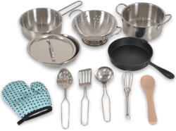 Moni Toys Set de joacă Moni Toys - Ustensile de joaca metalice pentru copii, 12 piese (111650) Bucatarie copii