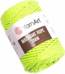YARNART Macrame Rope 3 mm 3 mm 63 m 801 Neon Yellow Zsinór (Macrame Rope 3 mm 801)